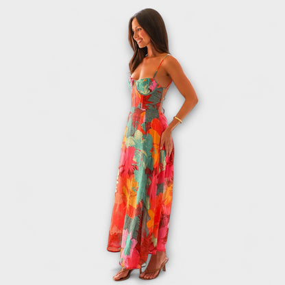 Audrey Blomsterprint Kjole for Kvinner - Ideell for Arrangementer og Samlinger