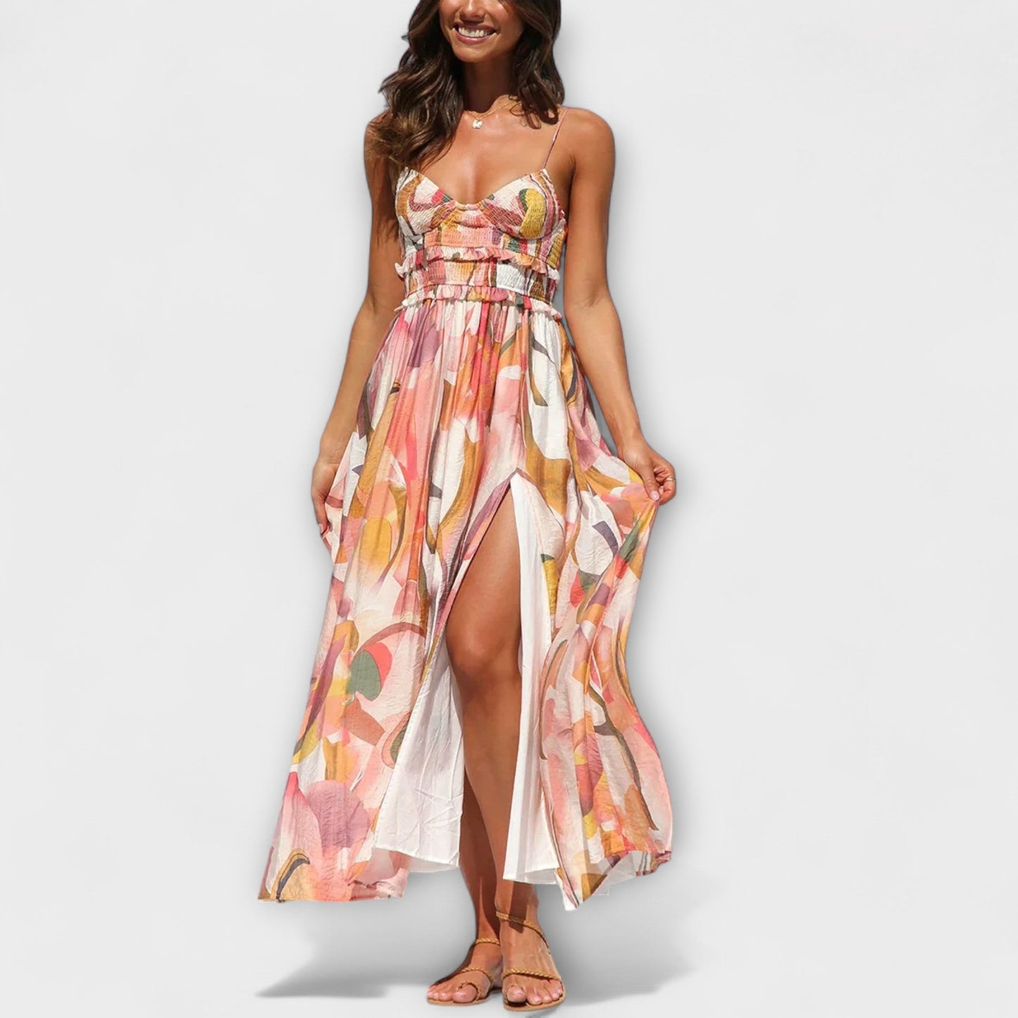 Annalise - Chic Trykt Kjole for Enhver Anledning