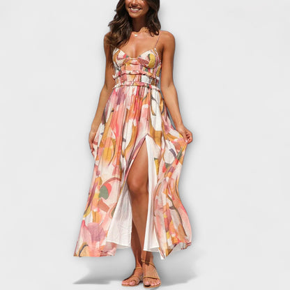 Annalise - Chic Trykt Kjole for Enhver Anledning