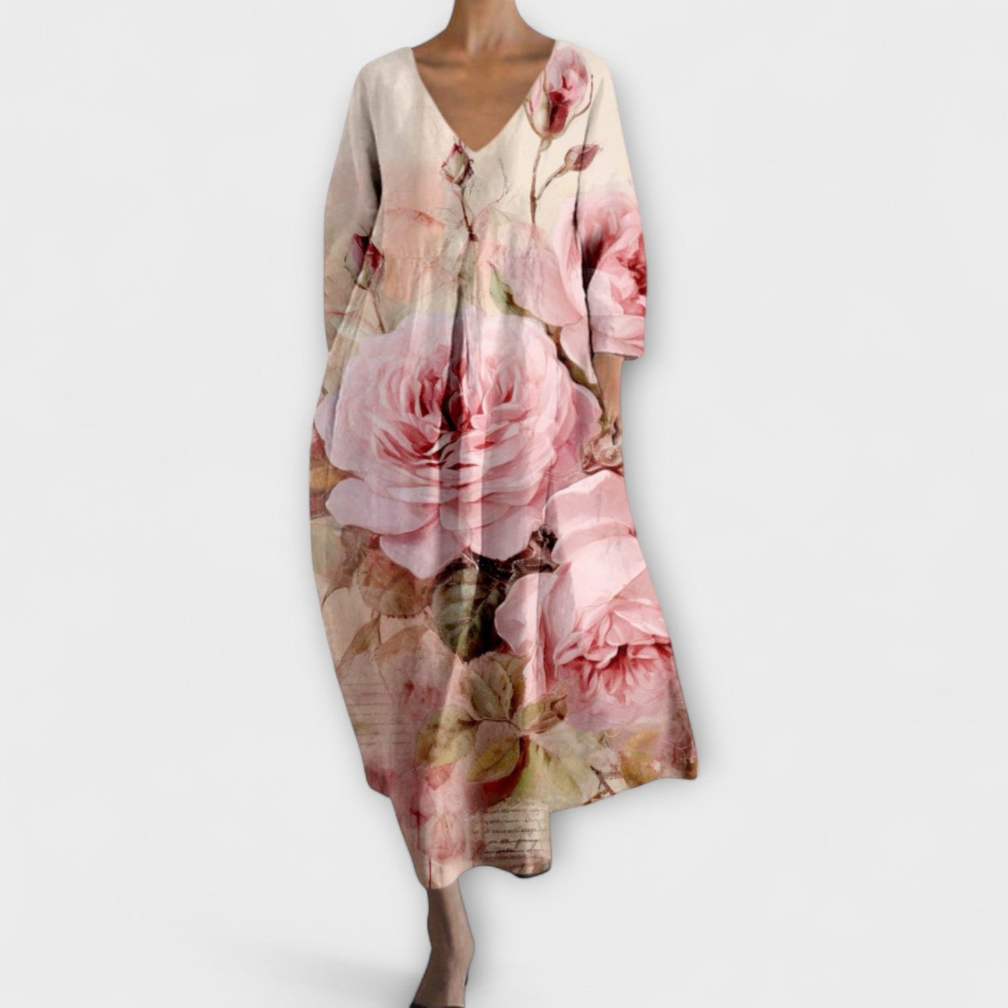 Vibrant V-Hals Maxi Kjole for Alle Anledninger