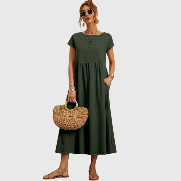 Fenella | Chic Midi Kjole for Enhver Anledning