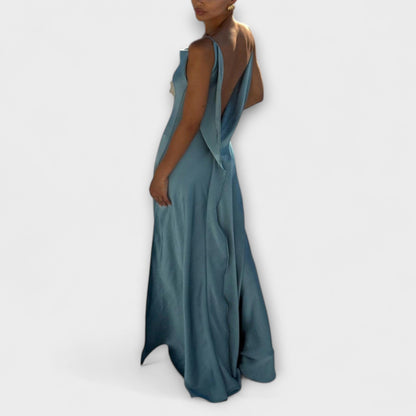 Hallie - Satin Maxi Kjole for Stilfulle Kvelder