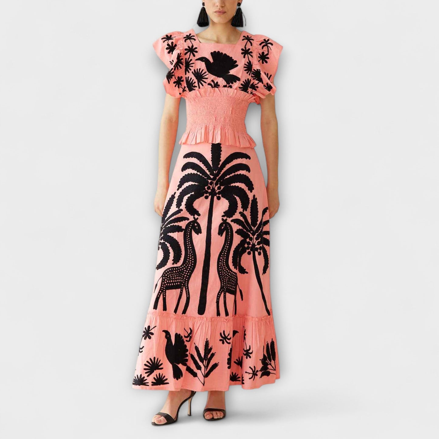 Chic Palm Tree Print Kjole for Sommerarrangementer