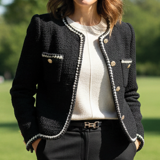 Allison - Klassisk Tweed Blazer for Chic Anledninger