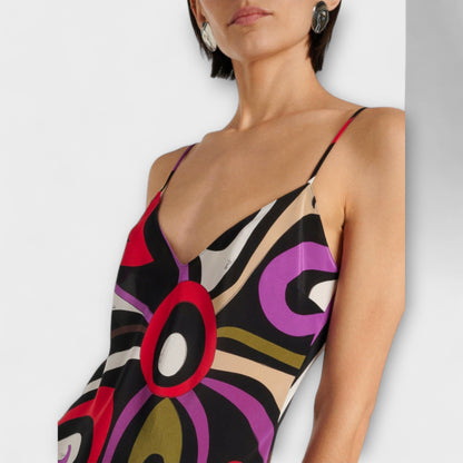 Marmorprint Maxi Kjole for Stilige Anledninger