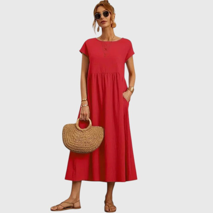 Fenella | Chic Midi Kjole for Enhver Anledning