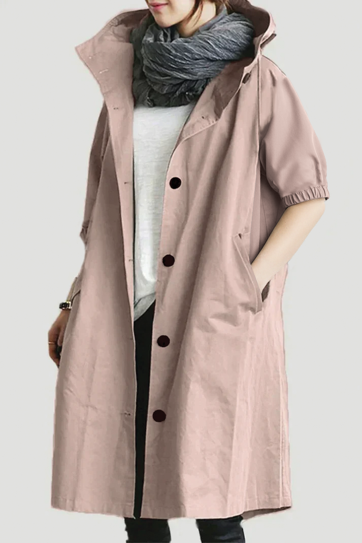 Anna - Stilig Hette Trench Coat for Alle Anledninger