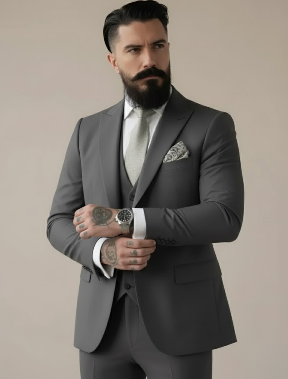 Herreslank passform tre-delt dress for bryllup