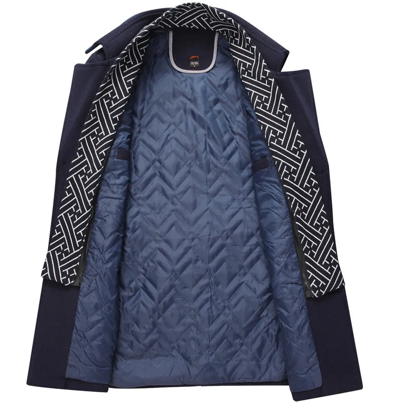 Herre Militærstil Lang Frakk for Alle Anledninger