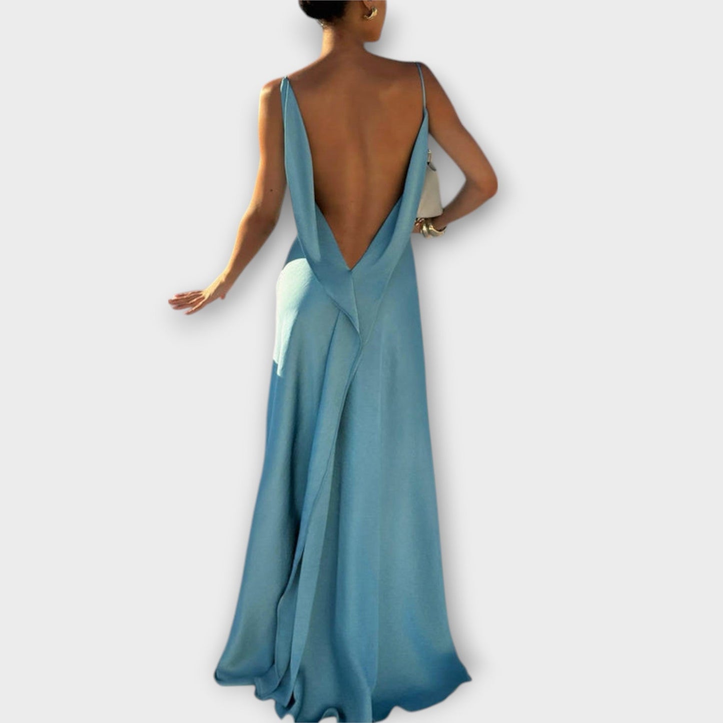 Hallie - Satin Maxi Kjole for Stilfulle Kvelder