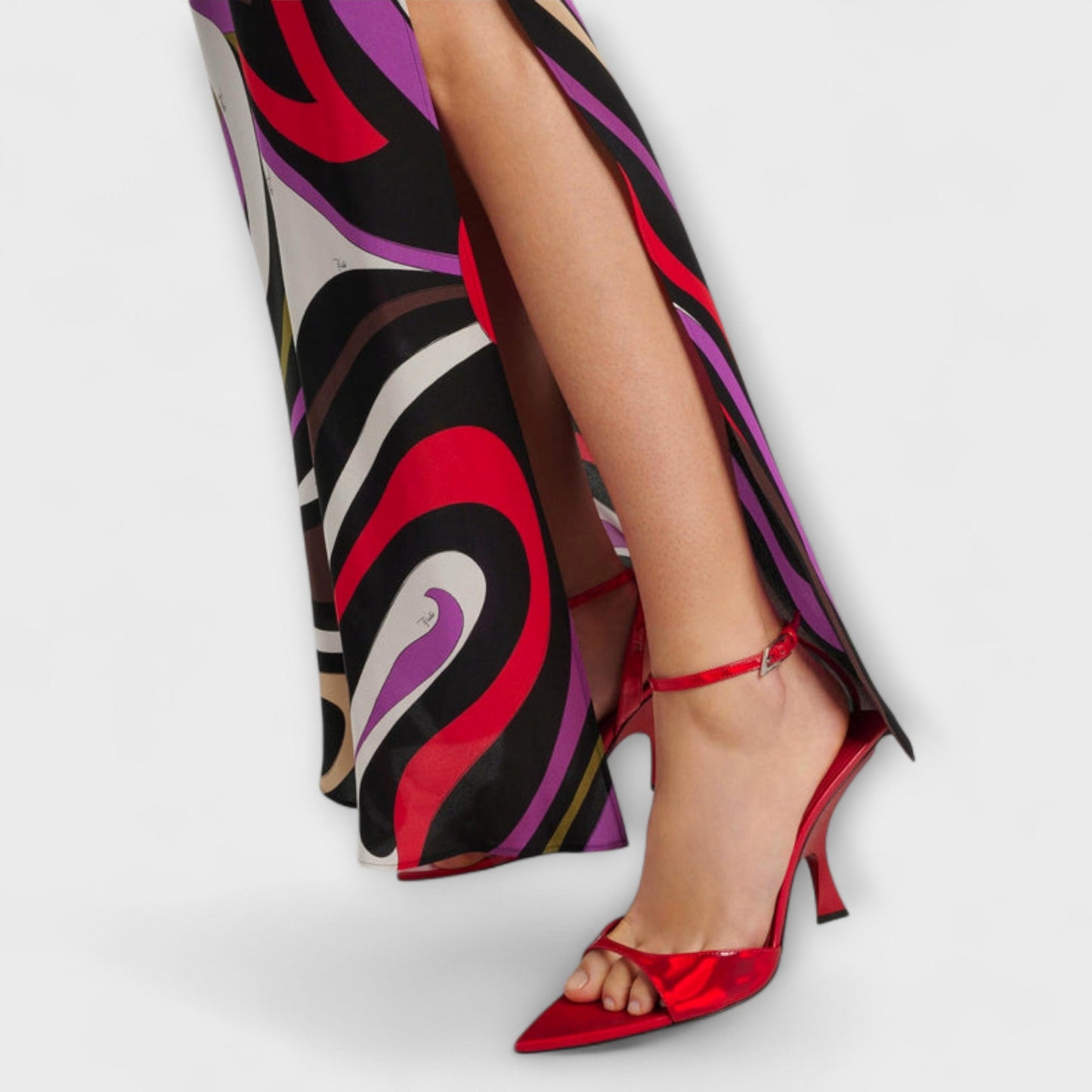 Marmorprint Maxi Kjole for Stilige Anledninger