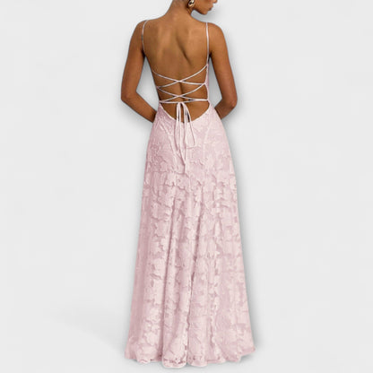 Chic Jacquard Maxi Kjole for Spesielle Anledninger