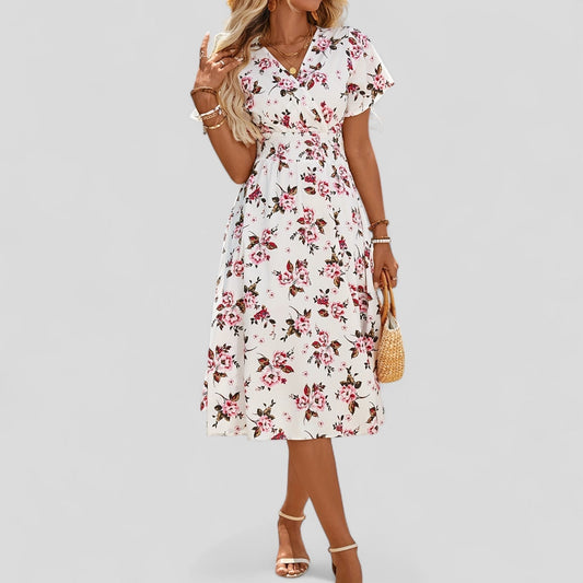 Gretalise | Chic Sommer Midi Kjole for Enhver Anledning