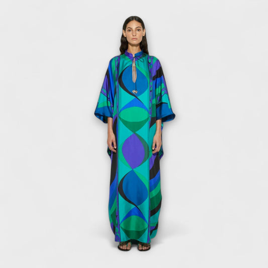 Harper - Fargerik Psykedelisk Kaftan for Strand- og Festivalbruk