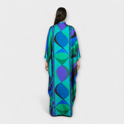 Harper - Fargerik Psykedelisk Kaftan for Strand- og Festivalbruk