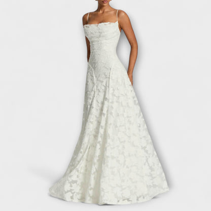 Chic Jacquard Maxi Kjole for Spesielle Anledninger