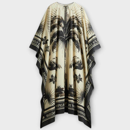 Melissa - Vibrant Flamingo Print Maxi Kaftan Kjole for Strandbruk