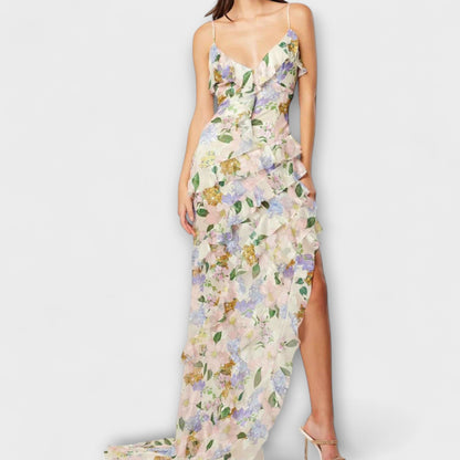 Chic Rynket Kjole med Stroppeprint for Enhver Anledning