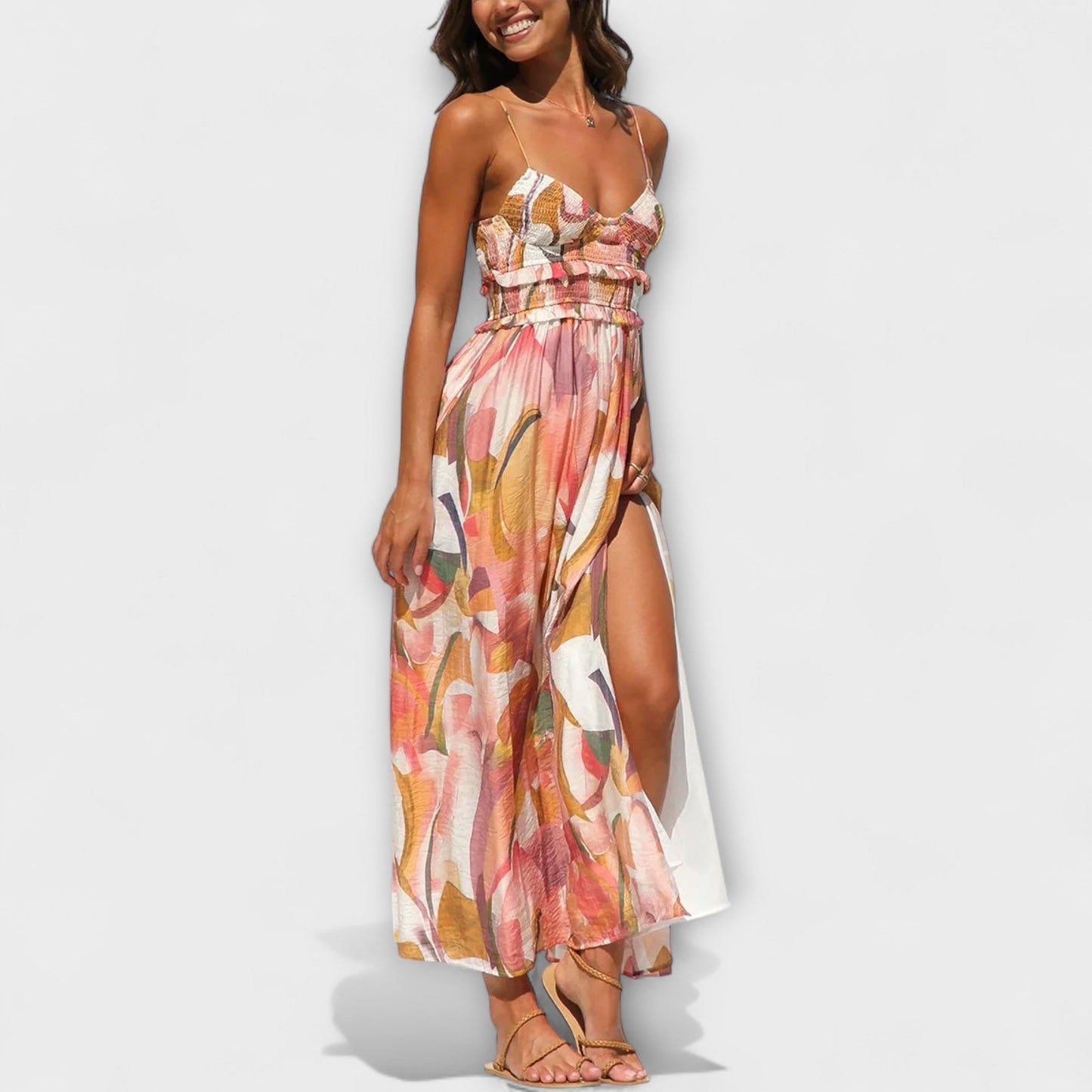 Annalise - Chic Trykt Kjole for Enhver Anledning