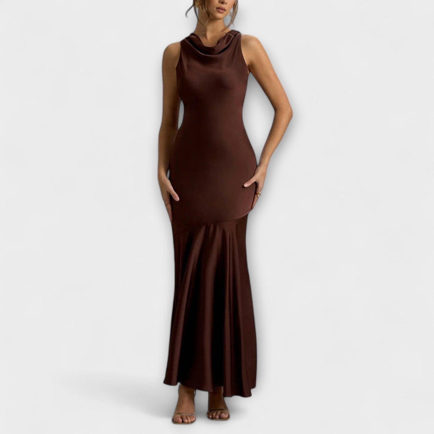 Satin Maxi Kjole for Spesielle Anledninger