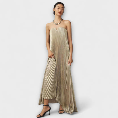 Michelle Orange Blomster Maxi Kjole for Spesielle Anledninger