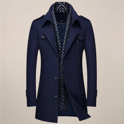 Herre Ull-Stil Overcoat for Vinterbruk