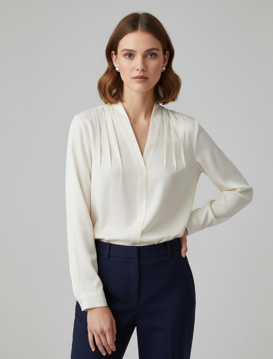 Satin Puff Sleeve Bluse for Chic Anledninger