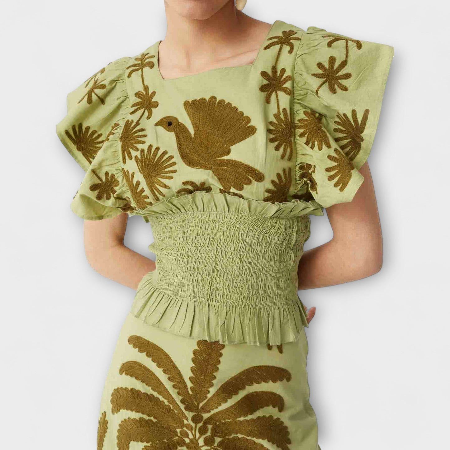 Chic Palm Tree Print Kjole for Sommerarrangementer