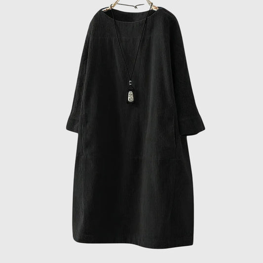 Chic Corduroy Midi Kjole for Alle Anledninger