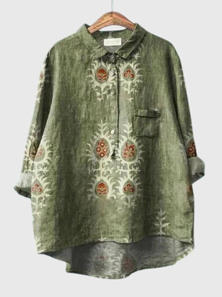 Valeria™ - Blomstrete Chiffon Bluse for Hverdagsbruk