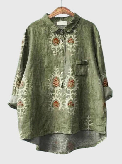 Valeria™ - Blomstrete Chiffon Bluse for Hverdagsbruk