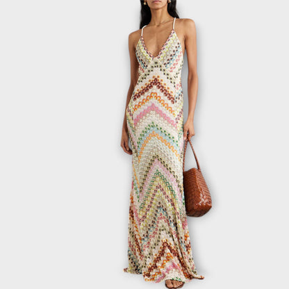 Remi - Missoni Vibrant Herringbone Maxi Kjole for Enhver Anledning