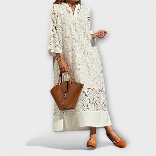 Valmere Dahlia Blomsterbrodert Kjole for Spesielle Anledninger