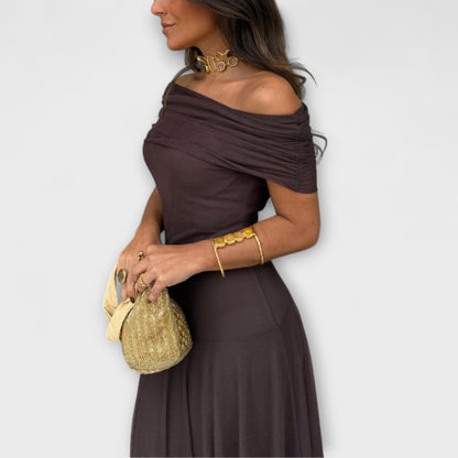 Toledo One-Shoulder Mesh Maxi Kjole for Sommerarrangementer