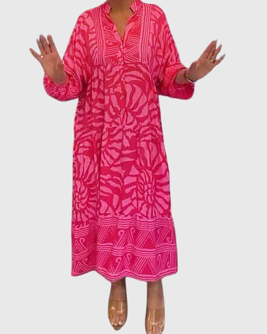 Chic Maxi Kjole med Livlig Trykk for Enhver Anledning