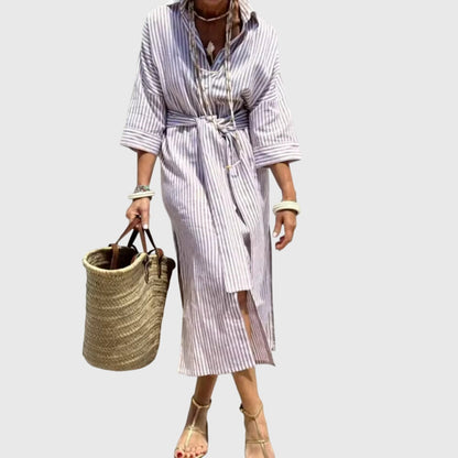 Ellen™ | Chic Stripete Kjole for Enhver Anledning