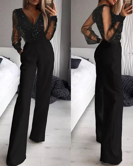 Stilig svart jumpsuit for kvelder og arrangementer