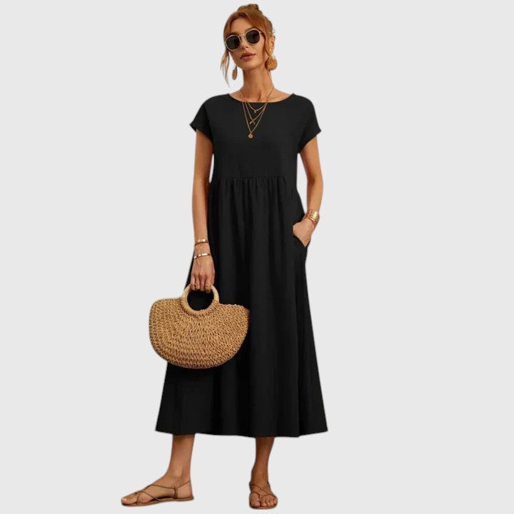 Fenella | Chic Midi Kjole for Enhver Anledning