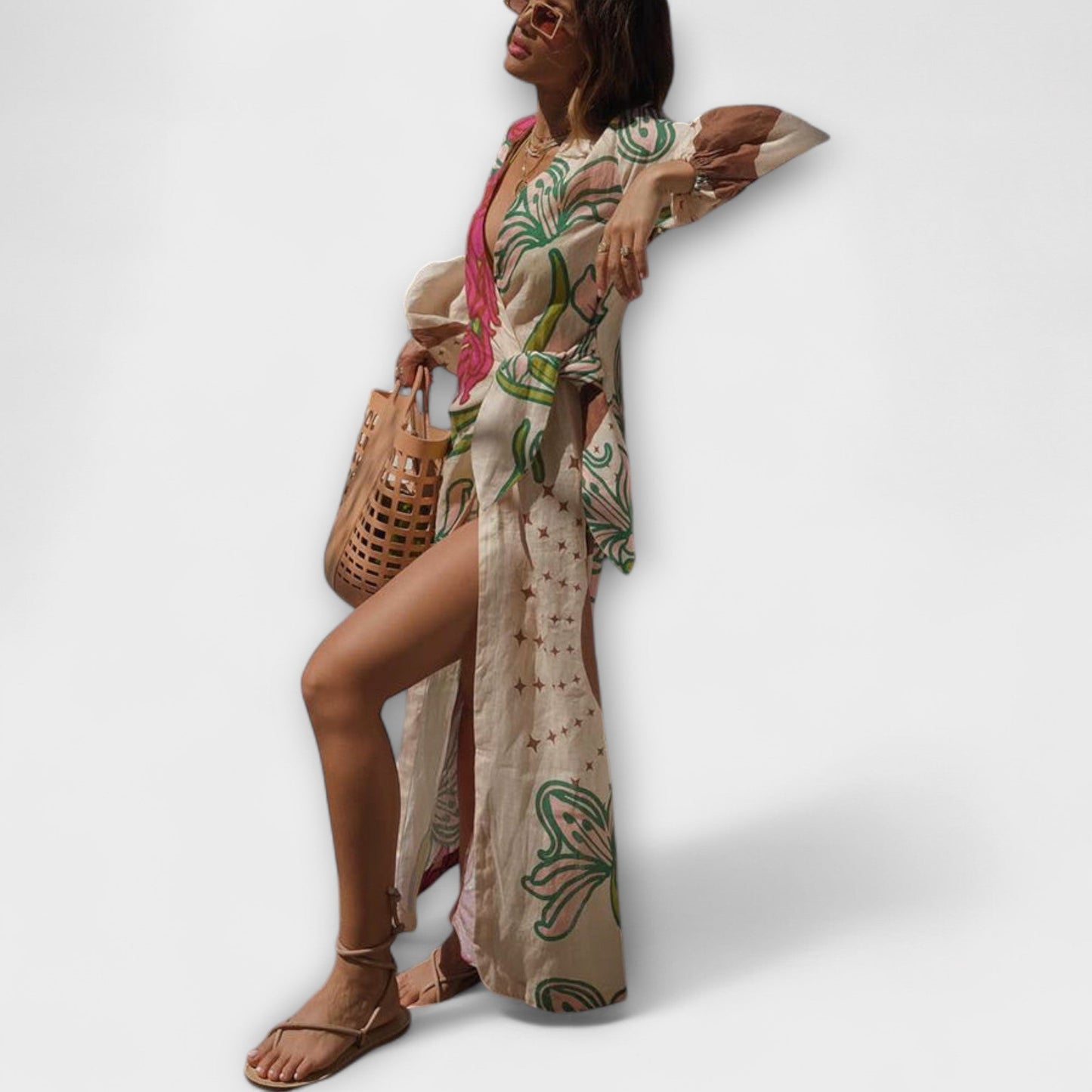 Tracey - Stilig Maxi Kjole med Slips for Enhver Anledning