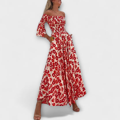 Havblomst Off-Shoulder Kjole for Stranddager