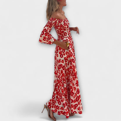 Havblomst Off-Shoulder Kjole for Stranddager