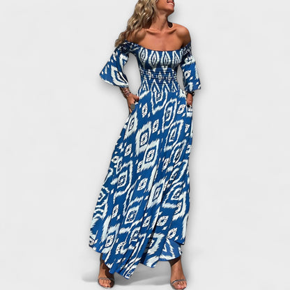 Havblomst Off-Shoulder Kjole for Stranddager