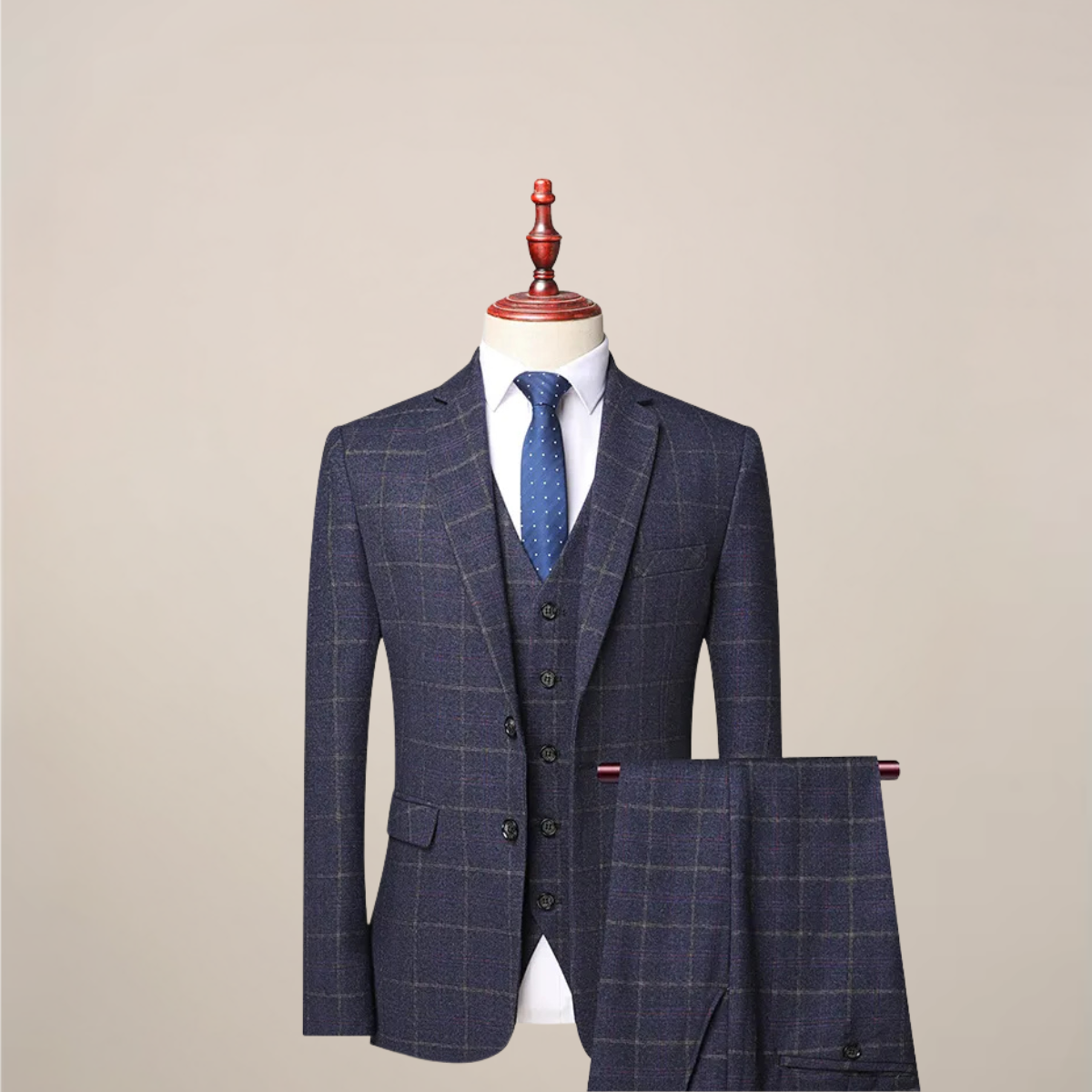 Herres Tre-delt Slim Fit Dress - Klassisk Formell Bekledning for Bryllup og Kveldsarrangementer