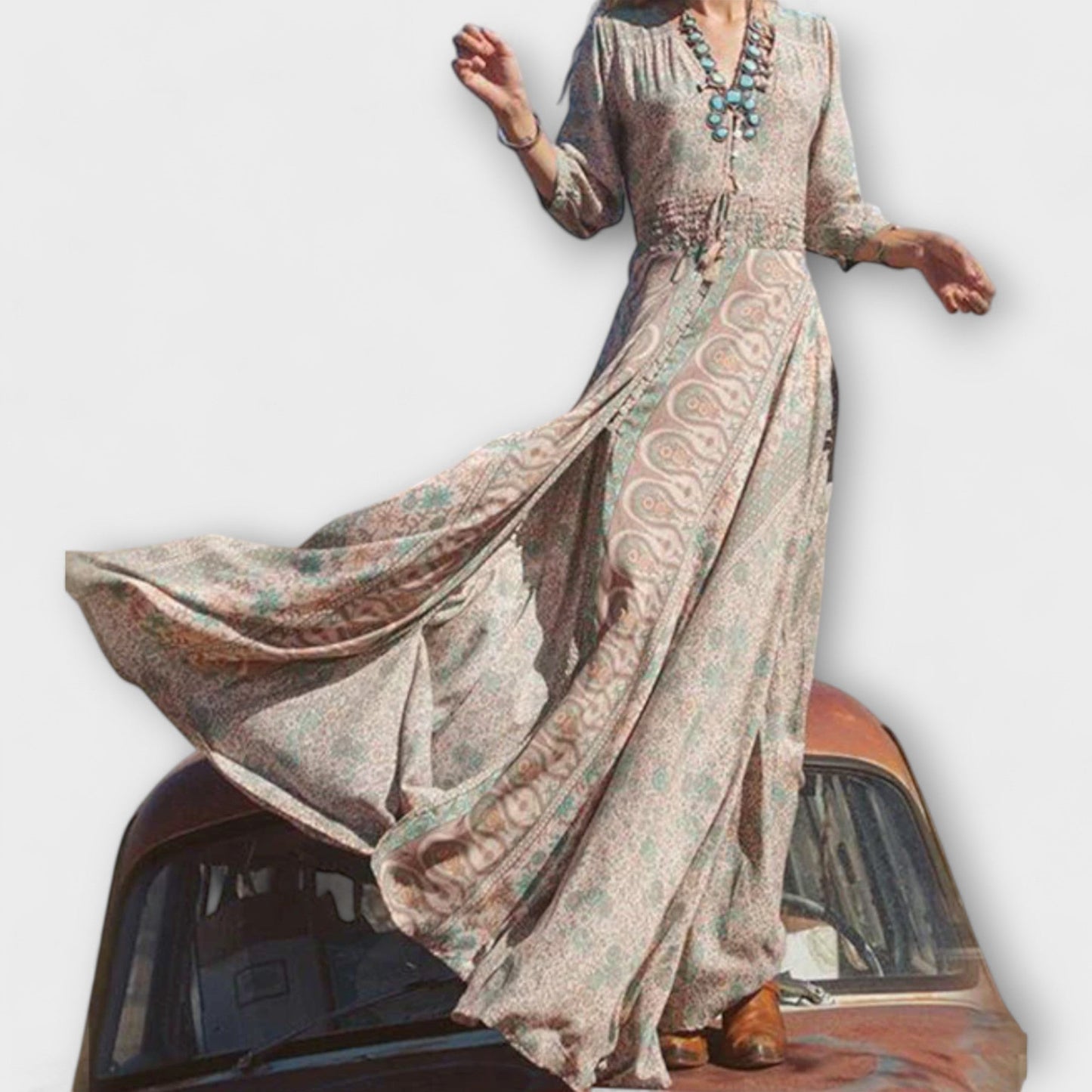 Bohemsk Maxi Kjole for Festivaler og Stranddager