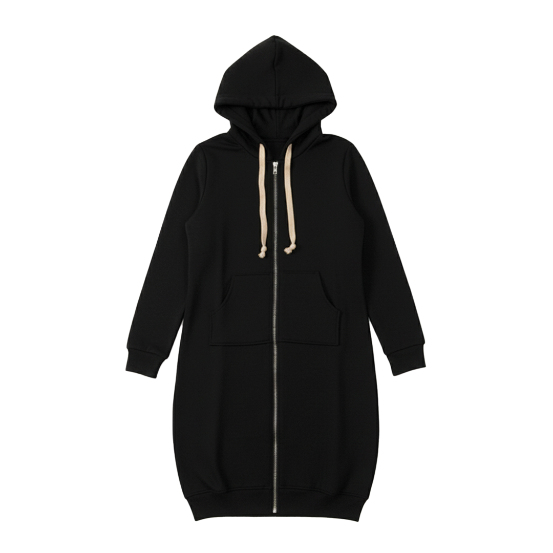 Bonnie - Koselig Langline Zip Hoodie for Hverdagsstil