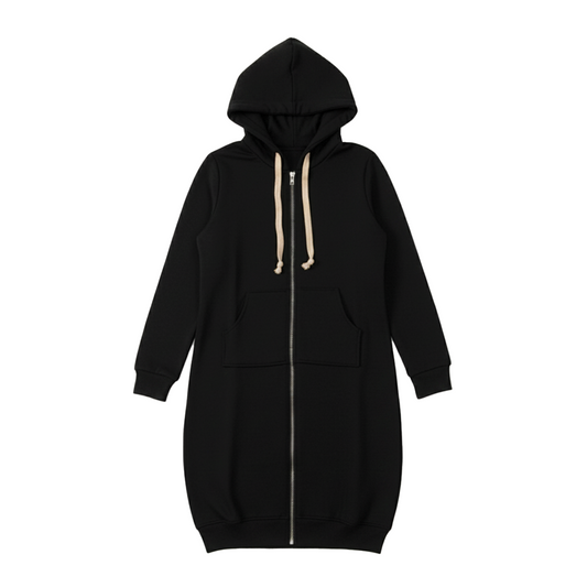 Bonnie - Koselig Langline Zip Hoodie for Hverdagsstil