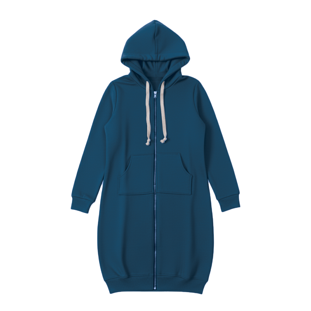 Bonnie - Koselig Langline Zip Hoodie for Hverdagsstil