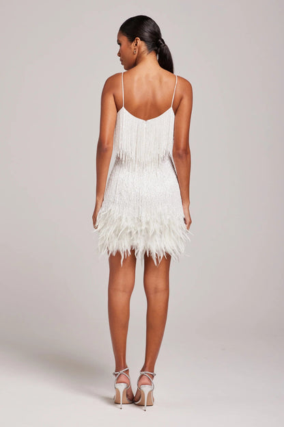 Margaret | Kvinnenes Fringed Feather Cocktailkjole for Arrangementer