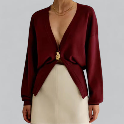Stilig V-hals Dame Cardigan for Alle Anledninger