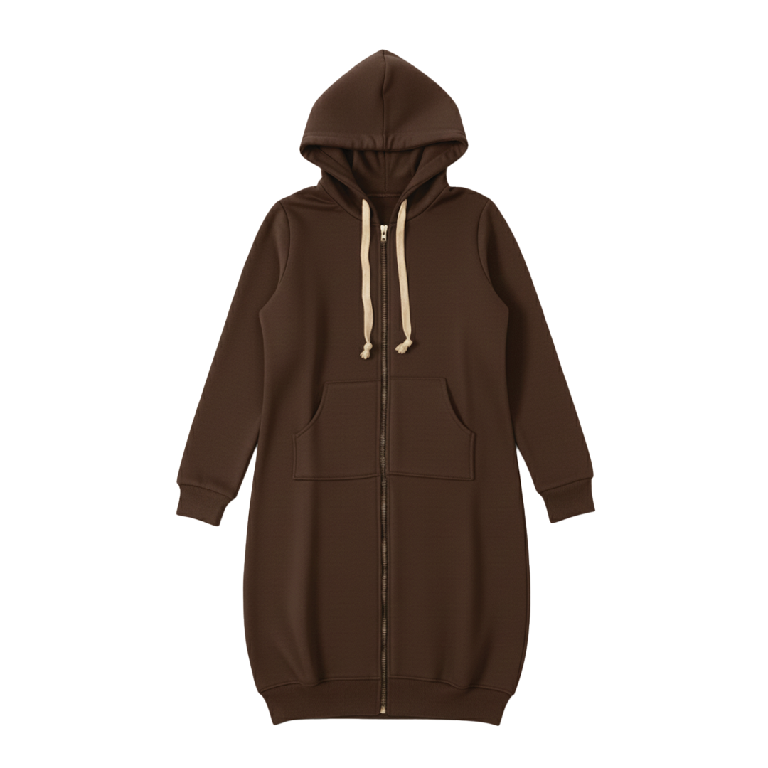 Bonnie - Koselig Langline Zip Hoodie for Hverdagsstil